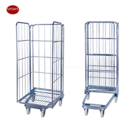 Carro de Almacenamiento Plegable de Acero Galvanizado Apilable para Centros Logísticos B2B