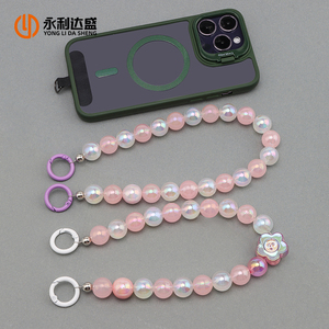 Tali Gantungan Ponsel dan Cangkir Manik-Manik Besar Buatan Sendiri Grosir Rantai Ponsel dengan Manik-Manik Akrilik untuk Ponsel - Product Image 1