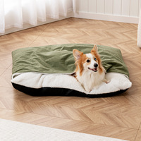 Sac de couchage pour chien Corgi, chaud et douillet, en polaire gaufrée jaune, amovible, lavable, auto-chauffant, semi-fermé