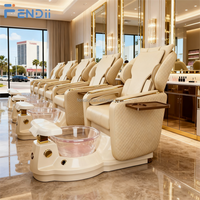 Système de bain de pieds sans tuyauterie haut de gamme, fauteuil de salon inclinable électrique réglable, fauteuil de pédicure spa avec massage