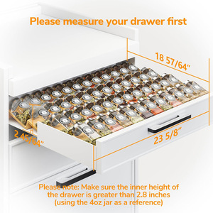 Étagère à épices en bambou avec couvercles métalliques pour rangement de cuisine, taille L, organiseur multifonctionnel pour condiments - Product Image 3