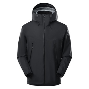 Unisex Windproof Jacket With Inner Liner Winter Workwear Solid Color Contrast Jet Black - Product Image 1