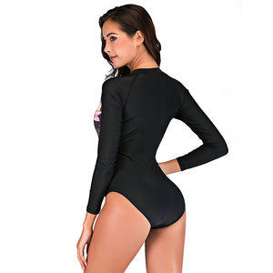 Đồ bơi liền thân nữ thiết kế riêng OEM, kiểu dáng gợi cảm, size lớn, dành cho bãi biển, tập thể dục, tay dài, chống nắng UPF50+, bảo vệ khi lướt sóng - Product Image 2