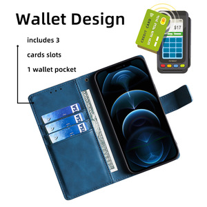 Monedero Funda de teléfono de cuero 15 Pro Max <span class=keywords><strong>14</strong></span> Plus 13 12 11 Pro Funda de protección completa a prueba de golpes para Samsung S24 Ultra S23 S22 S21 - Product Image 3