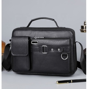 Sac de messager horizontal d'affaires à la mode simple pour hommes sac à bandoulière décontracté multifonctionnel de luxe - Product Image 4
