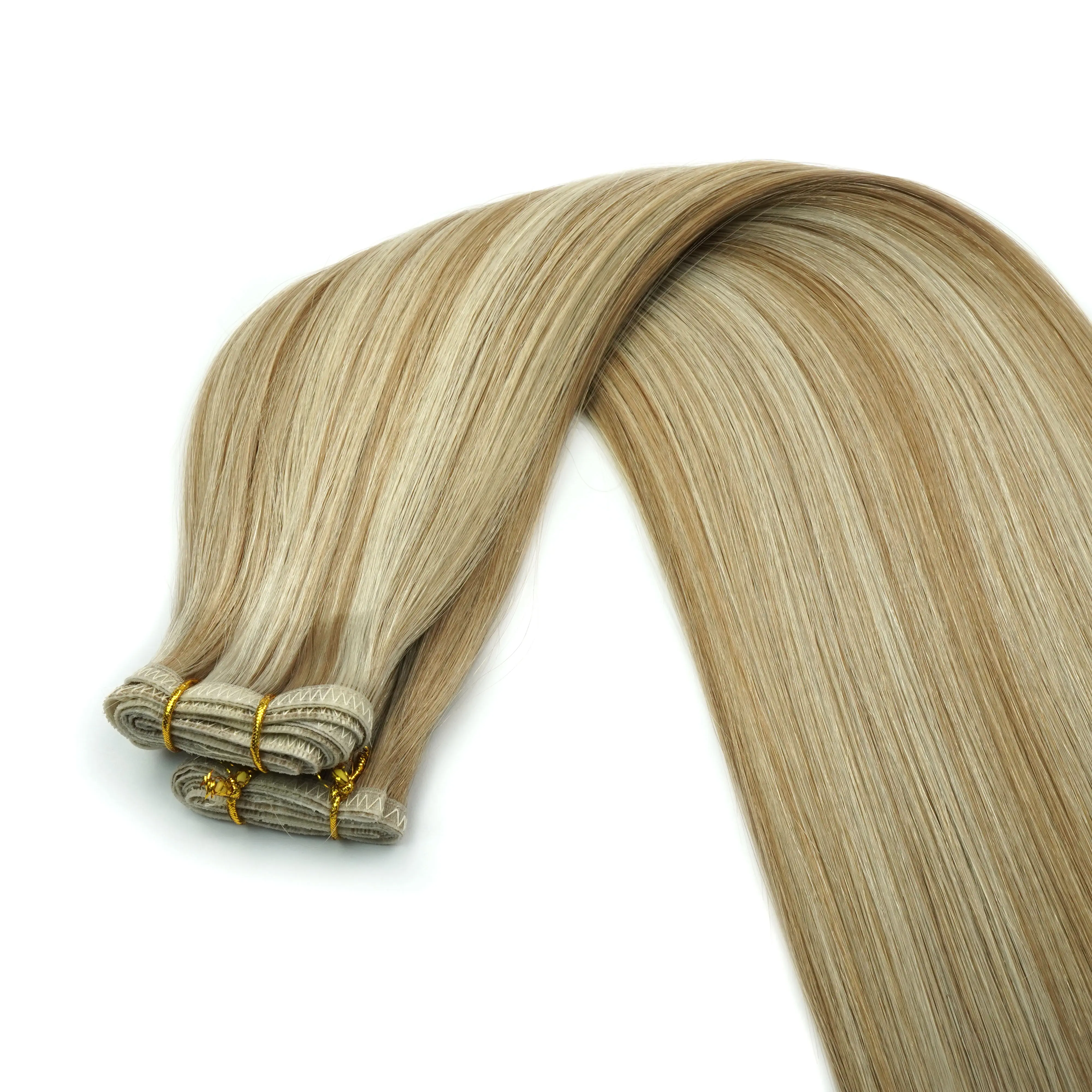 Trame plate de luxe 100% cheveux humains cuticules complètes offre un Service personnalisé Invisible sans couture pas de perte pas d'emmêlement