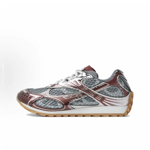 Baskets décontractées respirantes en maille pour femmes, avec empiècements métalliques et bout en nubuck, semelle extérieure en caoutchouc antidérapante, légères pour la marche - Product Image 5