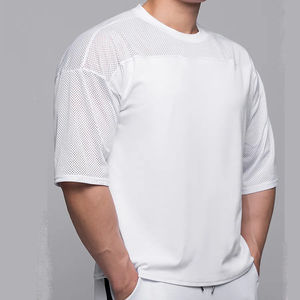 เสื้อยืดตาข่ายแบบหลวมระบายอากาศได้ดีสำหรับผู้ชายฤดูร้อนเสื้อยืดวิ่งออกกำลังกายแบบลำลอง - Product Image 1