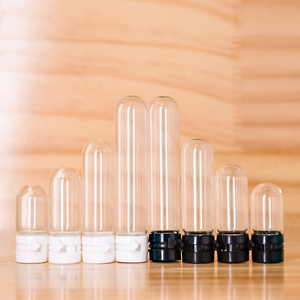 2ml 3ml 5ml Makeup Container Unique Shaped Jars Vials Mini Craft Glass Liquor Clear Bottle With Screw Plastic Cap