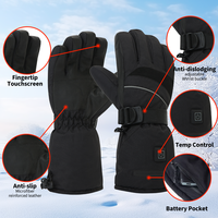 Gants chauffants rechargeables par USB pour moto, imperméables, compatibles avec les écrans tactiles, pour le camping, la pêche, la chasse, la moto