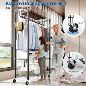 رفوف أسلاك كروم قابلة للتعديل 3 طبقات حديثة للخدمة الشاقة-خطافات جانبية متعددة الوظائف - Product Image 3