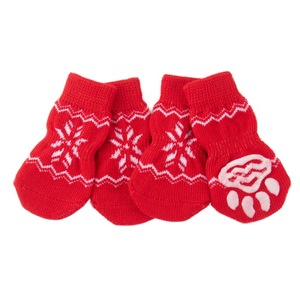Calcetines para mascotas, suelas antideslizantes, no se caen, zapatos y calcetines para perros, protectores para patas de perro, Teddy, Corgi, gato, calcetines de algodón puro, 4 piezas - Product Image 4
