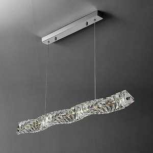 Isla de cocina, rectángulo decorativo, luz colgante de metal larga, led colgante, restaurante, bar, candelabro de cristal K9 de lujo dorado moderno - Product Image 2