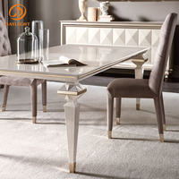 Ensemble de table à manger en bois blanc, personnalisé, de luxe et moderne, italien, bon marché avec 6 et 8 chaises, meubles de salle à manger