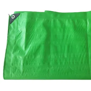 Feuille de bâche de PE de textile tissé vert clair enduit par HDPE durable pour le jardin