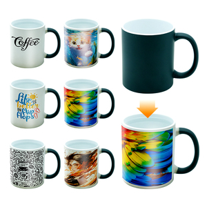 Bán buôn 11oz Matte Đen gốm cốc cà phê thăng hoa ma thuật colour thay đổi drinkware - Product Image 5