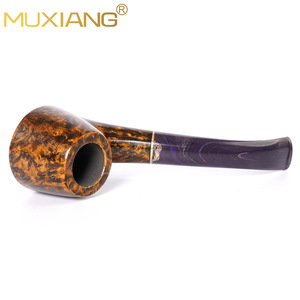 Muxiang Wooden Tobacco Pipe Bent Type Solid Briar Wood With 3mm Filter For Men Smoking Accessory - Product Image 2