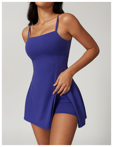 New Fashion Nude Sexy rücken freies Tennis kleid mit Shorts Fitness Outfits Gym verstellbare Träger Sport Yoga Kleid für Frauen - Product Image 4