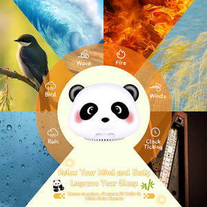 Veilleuse en silicone pour bébé, panda, chat, haut-parleur sans fil, veilleuse, bruit blanc, musique, veilleuse pour enfants, chambre à coucher - Product Image 5