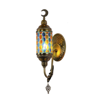 Style turc-bohème fait à la main mosaïque vitrail applique E26 Base fer corps maison décorer