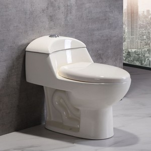 โถสุขภัณฑ์แบบชิ้นเดียวทรงสี่เหลี่ยมแบบยุโรป ระบบกดน้ำสองระดับ พร้อมระบบไซฟอนเซรามิกแบบ S-Trap และฝารองนั่ง - Product Image 2