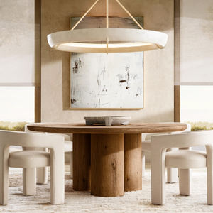 Muebles de cocina de estilo americano moderno de lujo mesas de comedor redondas de madera maciza para comedor de Hotel - Product Image 3