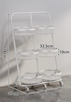 Metal ronde mand verrijdbare keuken fruit- en groente organizer display rek