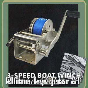 Kerekan Manual tiga kecepatan, Derek tangan kecil portabel baja tahan karat 316L untuk mengangkat kapal Trailer - Product Image 3