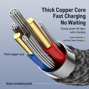 100W Fast Charging Type-C Data <b>Cable</b> Braided Jacket Smart Digital Display USB 3.2 Shielded Charging Cord <b>for</b> Laptop - Product Image 5