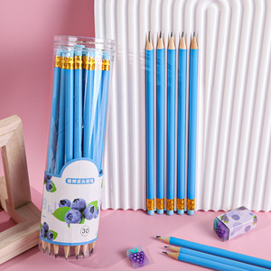 Lápiz 2B de Dibujos Animados para Primaria Estilo Macaron en Cubo de 30 Piezas con Sabor a Fruta y Goma de Borrar, Papelería de Escritura para Niños - Product Image 4