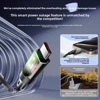 Kabel Data Pengisian Cepat Transparan Bercahaya 240W Tipe-C untuk Mobil
