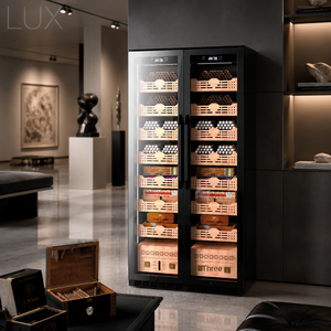 Humidor à cigares LUX 3800, double porte, grande capacité, étagères en cèdre espagnol - Product Image 5