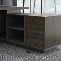 Table de bureau de luxe, table de bureau de direction, table de bureau moderne en bois, meubles en MDF, table de bureau en forme de L pour PDG