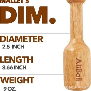 Bate de Béisbol de Madera Maciza AliBall, de Una Pieza, Resistente, Equipo de Entrenamiento - Product Image 4