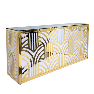 Mesas de Cóctel de Diseño de Lujo para Fiestas de Boda, Negras y Doradas, para Discotecas, Bares y Eventos - Product Image 4