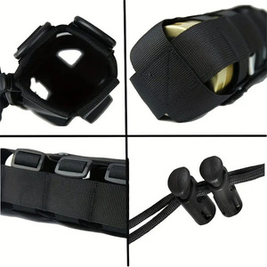 กระเป๋าใส่ขวดน้ำแบบยุทธวิธี สีดำ ทำจากไนลอน ทนทาน เหมาะสำหรับกิจกรรมกลางแจ้ง พร้อมสายปรับได้และห่วงรูปตัว D - Product Image 5