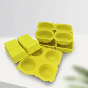 Gıda sınıfı dayanıklı Oval yuvarlak şekil 4 kavite CakeMaking kalıp silikon el yapımı sabun kalıpları