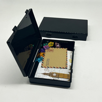 Boîte de rangement pliable en PP noir imperméable pour cartes et petites pièces, organisateur de bureau durable