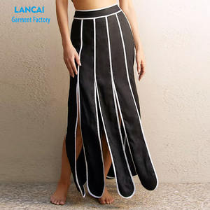 ชุดสองชิ้นกระโปรงและเสื้อกั๊กสำหรับผู้หญิงผ้าคอตตอนเอวสูงสไตล์ใหม่ - Product Image 3