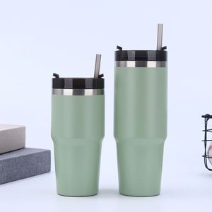 30oz Large Volume Stainless Steel Vacuum Insulated <b>Tumbler</b> Car Travel Ice <b>Cup</b> <b>With</b> Handle <b>Straw</b> Self Driving Tour - Product Image 5