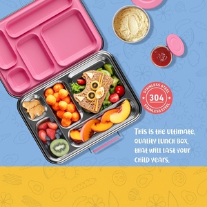 Kids Leak-proof Toddlers <b>Lunch</b> Container 3 <b>Compartments</b> Dishwasher Safe Stainless Steel Bento <b>Box</b> with PP Lid BPA Free - Product Image 3