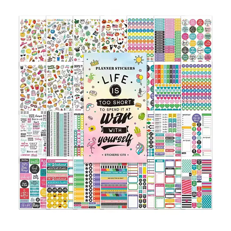 Custom Printing 2024 Monthly Weekly Planner Stickers Sheets Journal Decorative Paper Sticker Sheets