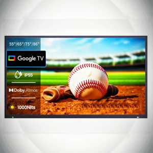 Téléviseur extérieur haute luminosité IP55 65 étanche 4K <span class=keywords><strong>Google</strong></span> TV pour usage commercial - Product Image 1