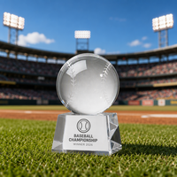 Trophée de baseball élégant en verre personnalisé par Noble Manufacturer pour événements sportifs et reconnaissance d'entreprise
