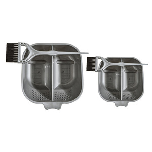 Ensemble de bols pour teinture capillaire avec pinceau, bol mélangeur en plastique pour coloration et traitement des cheveux, couleur grise, usage domestique - Product Image 1