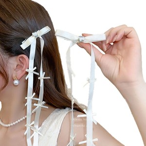 Fermaglio per capelli fatto a mano con nastro lungo in cristallo stile dolce, ispirato al balletto, con piccolo fiocco, accessorio per capelli da donna, regalo femminile - Product Image 6