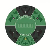 Tapis de poker pliable rond en caoutchouc de qualité supérieure OEM, 60 cm de diamètre, 2 mm d'épaisseur, avec fond antidérapant en caoutchouc, pour jeux de société