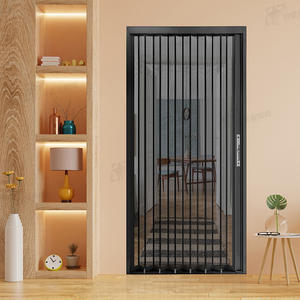 Serrure invisible de porte pliante en maille de diamant Fenêtre de protection coulissante en alliage d'aluminium <span class=keywords><strong>anti</strong></span>-moustiques en acier inoxydable pour - Product Image 1