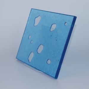 Panneau de verre décoratif texturé bleu avec motif de points blancs, verre artistique pour la décoration de portes et fenêtres de maison et la création de cloisons. - Product Image 5