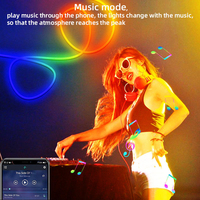 Tira de Luz LED RGB Inteligente con WiFi, IP67, Sincronización con Música, Silicona, Decoración para Dormitorio o Sala de Juegos, Control por Voz con Alexa